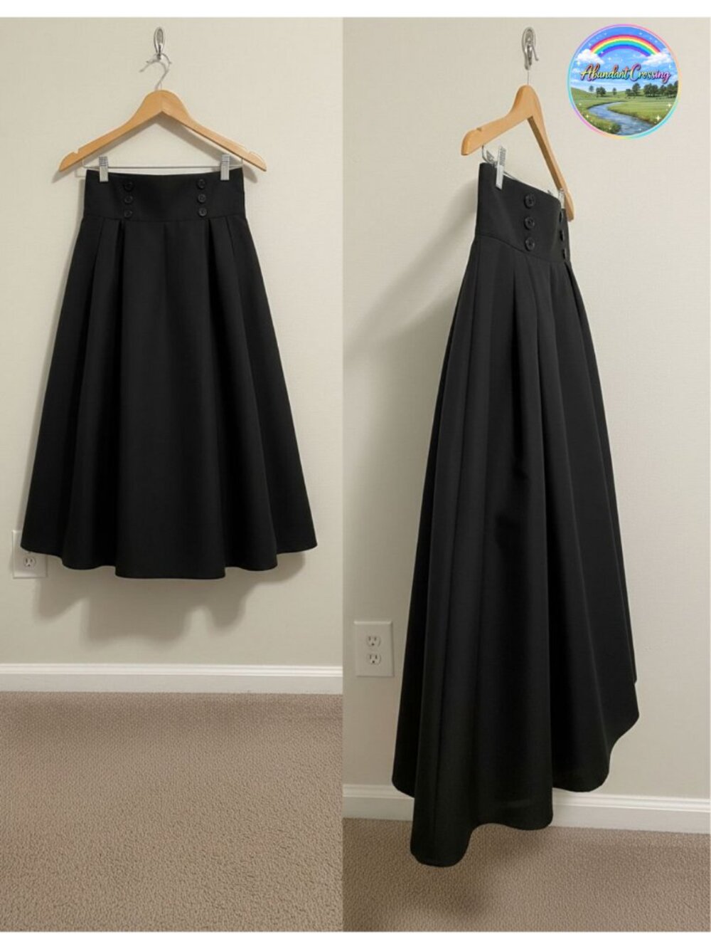 Plaid High Waist A-Line Pleated Midi Skirt with Pockets